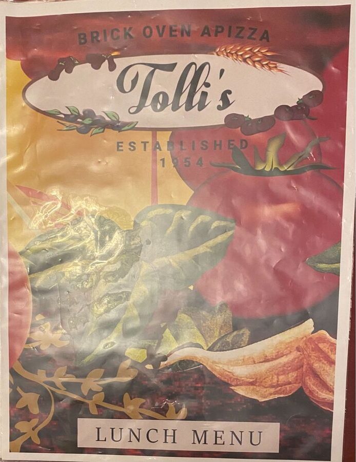 The front cover of Tolli's menu.