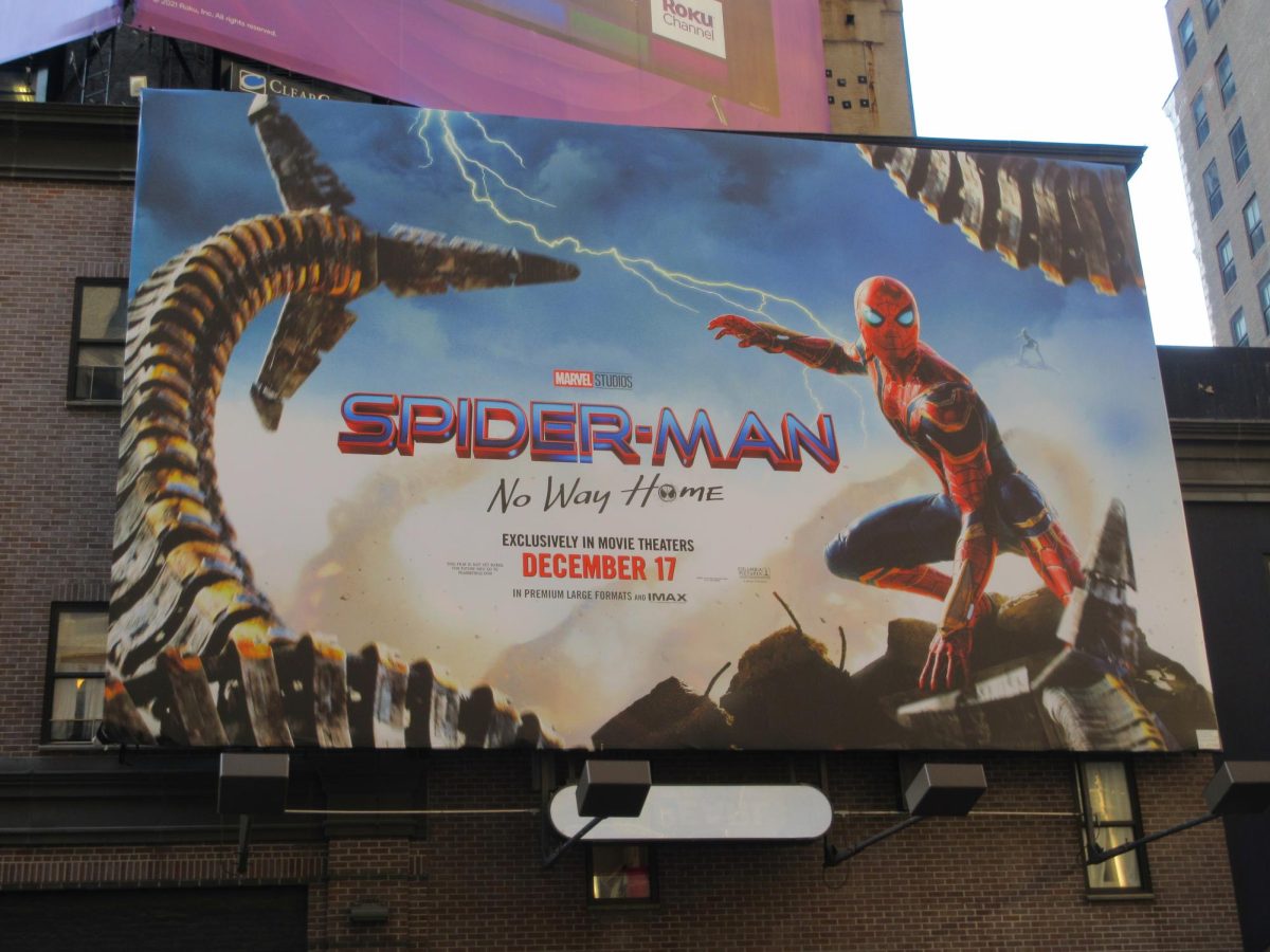 Picture of a billboard for Spider-Man No Way Home