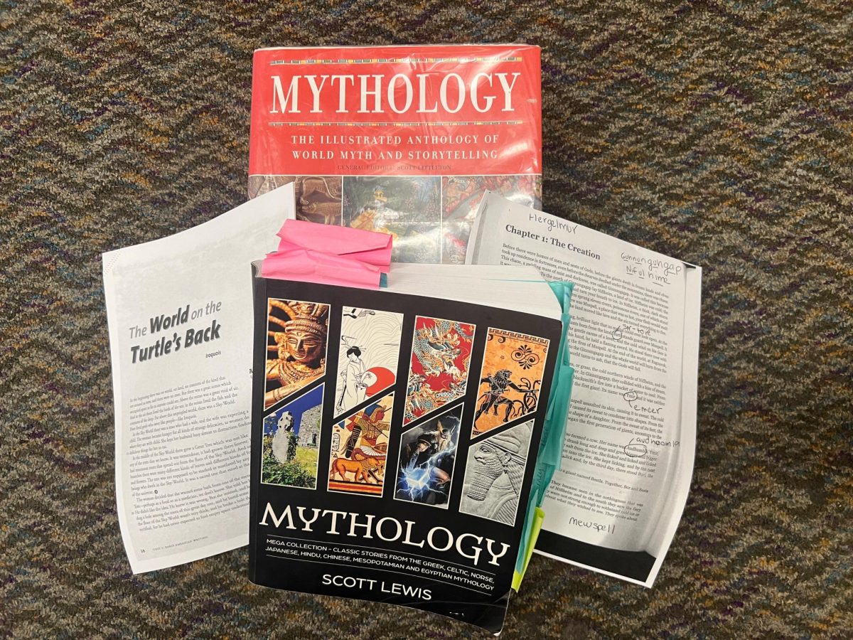 Materials used during the course of the Mythology Class