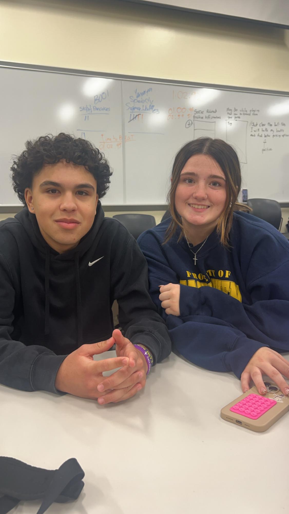 Yeriel Feliciano (Mentee, freshman) and Filomena Dinuzzo (Mentor, junior)