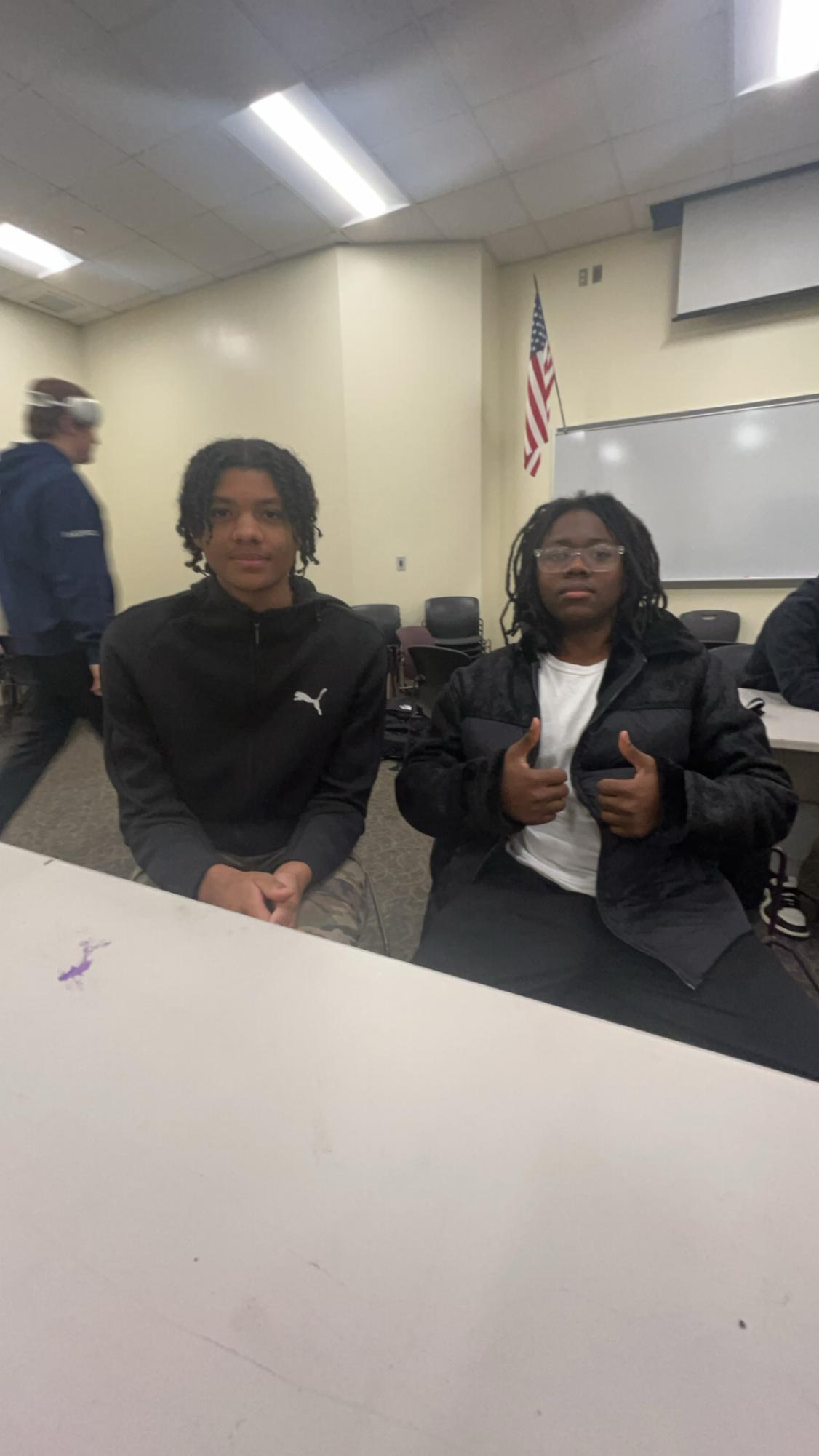 London Garcia (Mentor, senior) and Davyon Davis (Mentee, freshman)